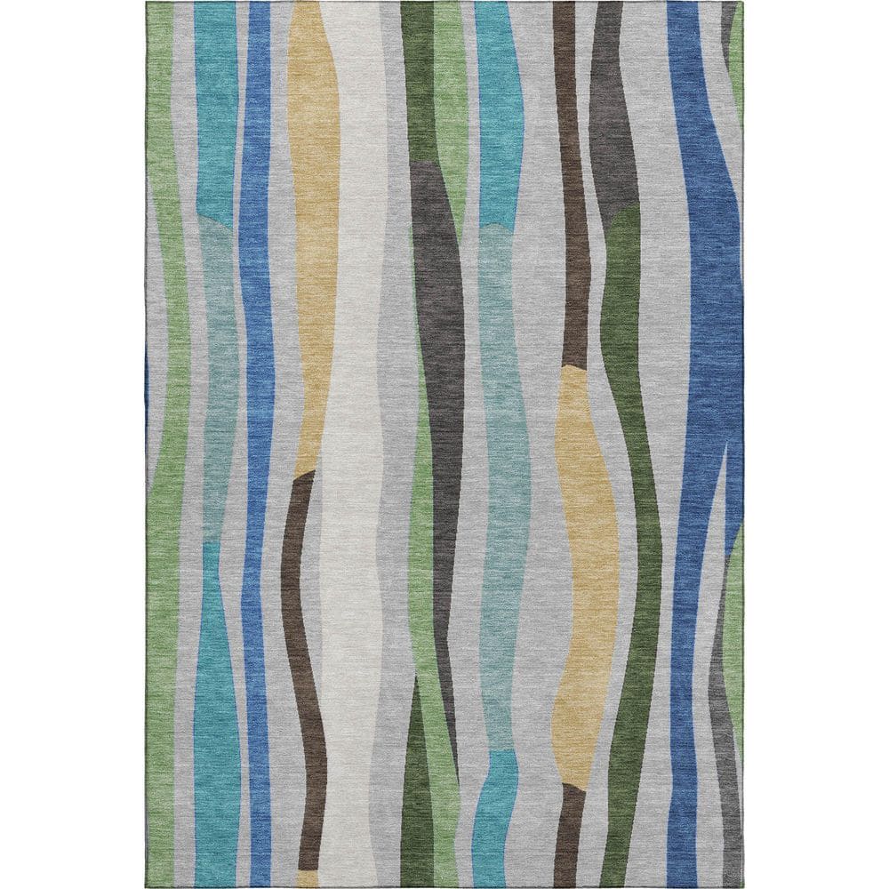 Mayfield Premium Machine Washable Abstract AMF2188 Green 3 ft. x 5 ft. Area Rug price history on PriceWatchPro