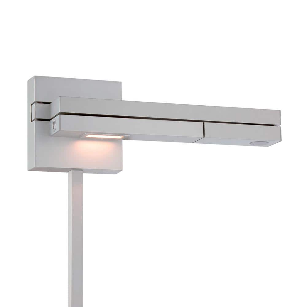 Titanium Silver LED Swing Arm Outdoor Light with Dimmer