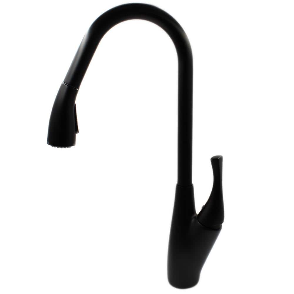 Matte Black Single Handle Pull Down Kitchen Faucet