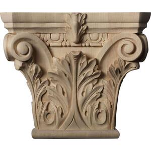 11-1/2 in. x 3-3/4 in. x 9-5/8 in. Unfinished Wood Alder Large Floral Roman Corinthian Corbel