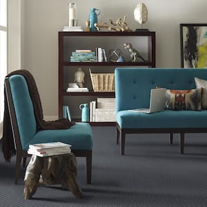 Exquisite - Denim - Blue 39.3 oz. Nylon Pattern Installed Carpet