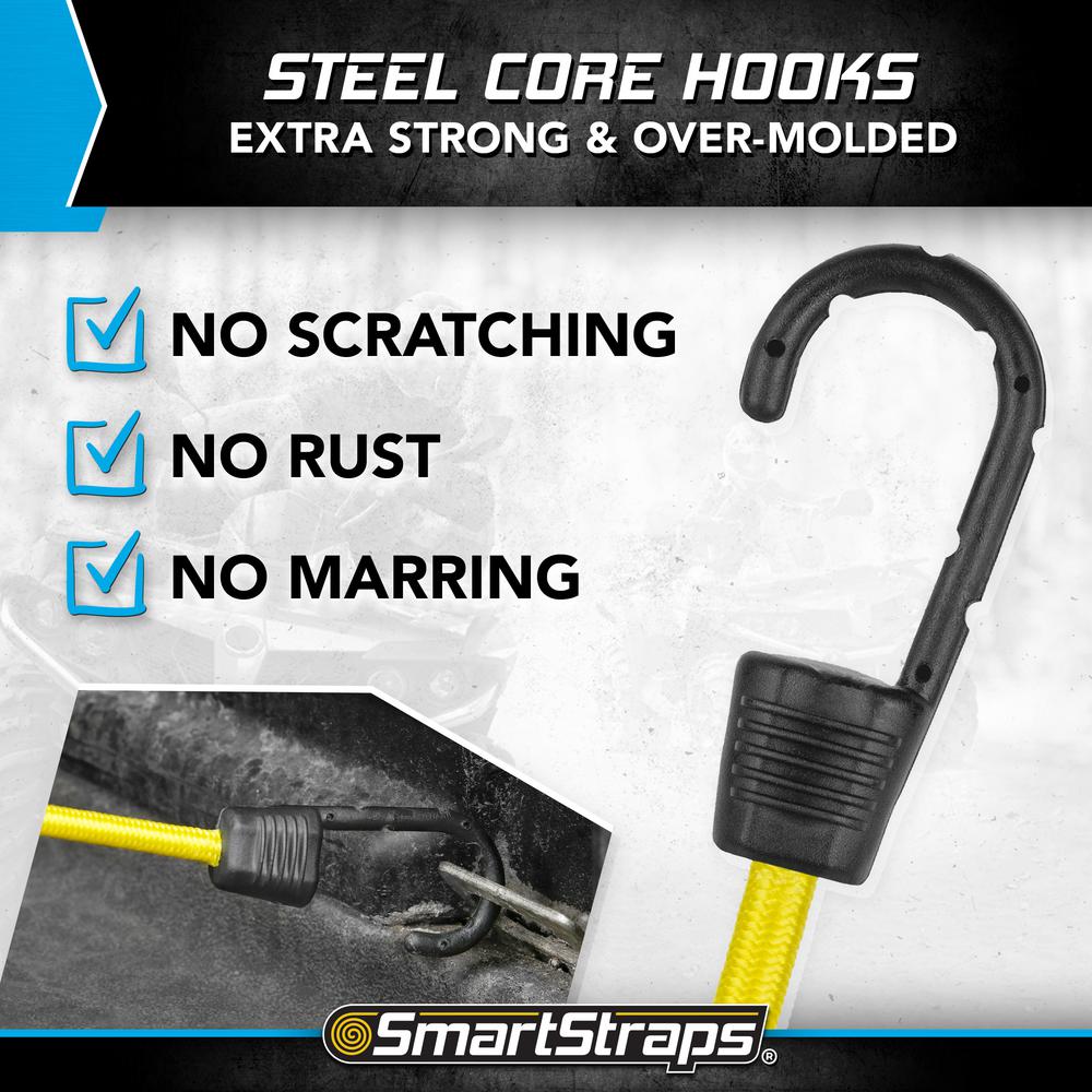 SmartStraps 48 in. Standard Yellow Bungee Cord with Hooks - 2 pack