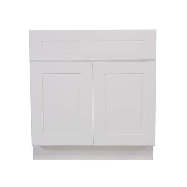 Design House Brookings Plywood Assembled Shaker 42x34.5x24 in. 2-Door Sink Base Kitchen Cabinet in White