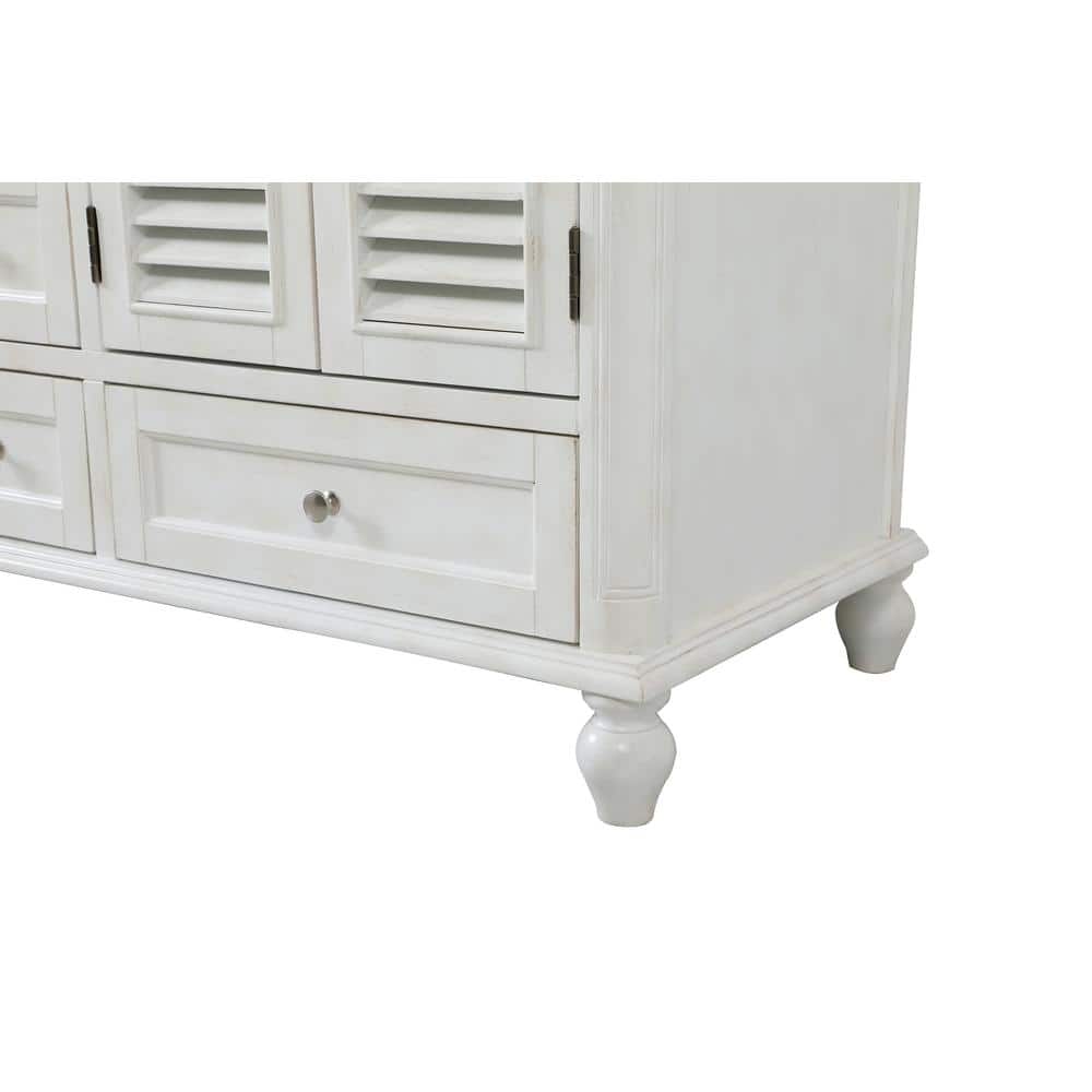 Rhodes 60" Double White Marble Top Bathroom Vanity
