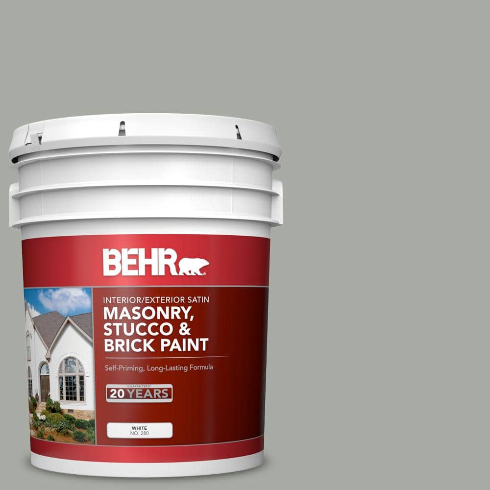 BEHR 5 gal. #PPU25-15 Flipper Satin Interior/Exterior Masonry, Stucco ...