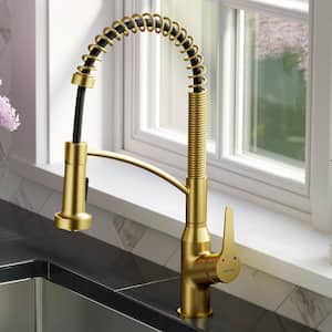 Scottsdale Single-Handle Pull-Down Sprayer Kitchen Faucet in Brushed Gold