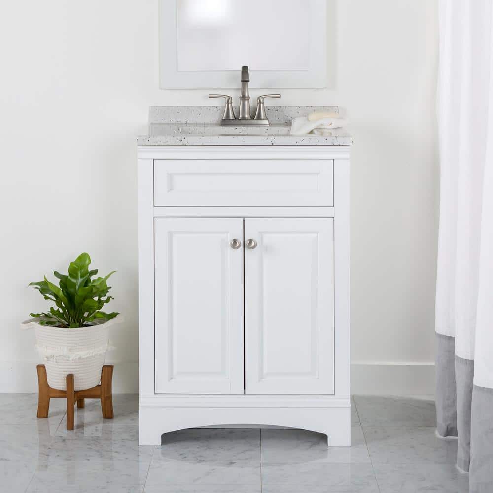 Domani Clarington 25 in. W x 19 in. D x 38 in. H Single Sink Bath
