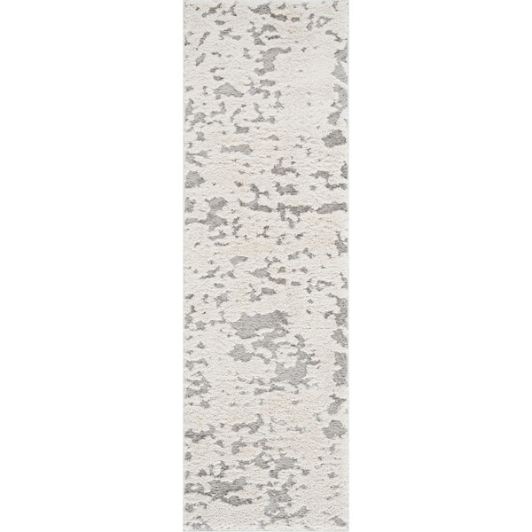 Tayse Rugs Artisan Shag Beige 2 ft. x 8 ft. Abstract Indoor Runner Rug