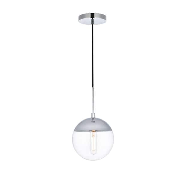 Unbranded Timeless Home 8 in. 1-Light Chrome And Clear Pendant Light, Bulbs Not Included
