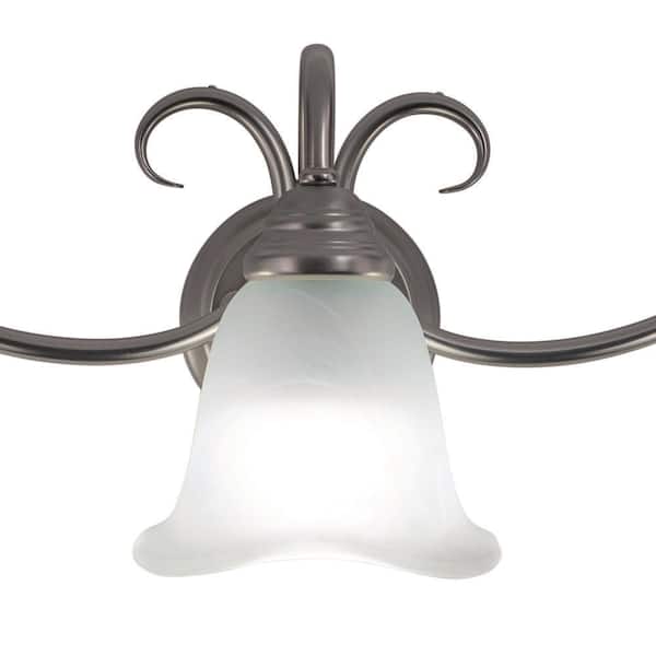 Bella 28.25 in. W 3-Light Brushed Nickel Bathroom Vanity Light Fixture