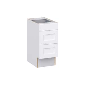 Mancos Bright White Shaker Assembled ADA Drawer Base Cabinet with 3 Drawers (15 in. W x 32.5 in. H x 23.75 in. D)