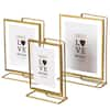 FABULAXE 4 in. x 6 in. Gold Modern Metal Floating Tabletop Photo Picture  Frame with Glass Cover and Free Spinning Stand QI004496.GD.S - The Home  Depot