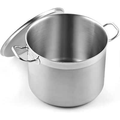 Cook N Home Basic 12 qt. Stainless Steel Stockpot with Lid 02728 - The Home  Depot