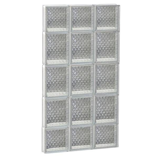 Clearly Secure 17.25 in. x 34.75 in. x 3.125 in. Frameless Diamond Pattern Non-Vented Glass Block Window