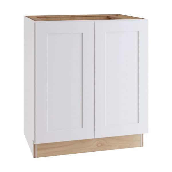 Home Decorators Collection Newport 24 in. W x 21 in. D x 34.5 in. H Assembled Plywood Full Height Door Base Bath Cabinet in Pacific White