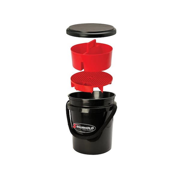Grit Guard Dual Bucket Washing System, Black/Red