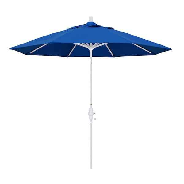California Umbrella 9 ft. Aluminum Collar Tilt Patio Umbrella in Pacific Blue Pacifica