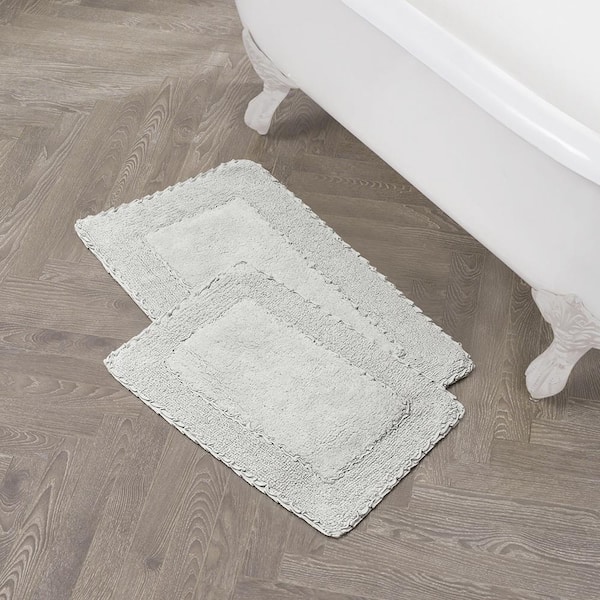 Laura Ashley 17 in. x 24 in. and 20 in. x 32 in. Gray Ruffle