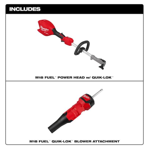 M18 FUEL 18V Brushless Cordless Battery Powered QUIK-LOK Power Head with Blower Attachment