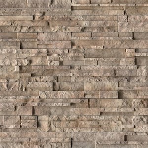 Terrado Woodville Rustic Ledger Panel 4 in. x 20 in. Natural Concrete Wall Tile (5.4 sq. ft./Case)