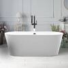 Vanity Art Lorient 59 in. Acrylic Flatbottom Freestanding Bathtub in White VA6812