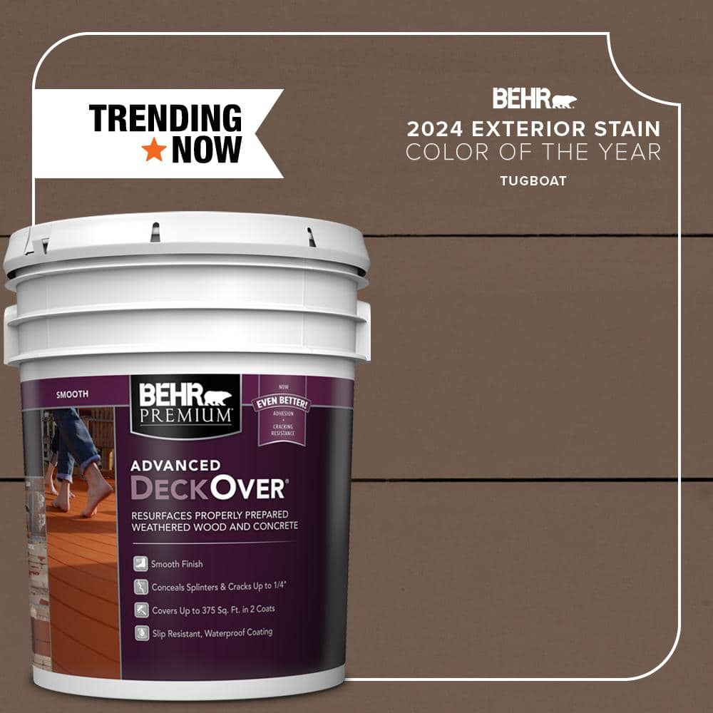 BEHR Premium Advanced DeckOver 5 gal. #SC-141 Tugboat Smooth Solid Color  Exterior Wood and Concrete Coating 500005 - The Home Depot