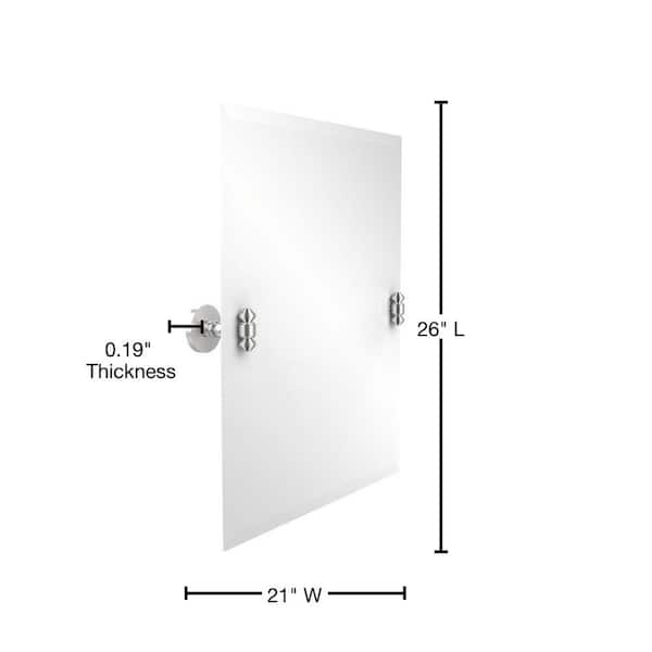 Allied Brass South Beach Collection 21 in. x 26 in. Frameless Rectangular  Single Tilt Mirror with Beveled Edge in Satin Chrome SB-92-SCH The Home  Depot