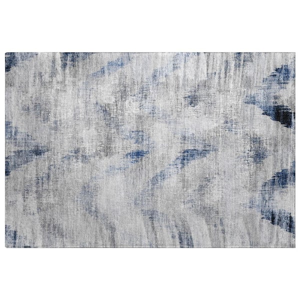 Dream Shag Premium Machine Washable Abstract ADS791 Gray 3 ft. x 4 ft. Area Rug