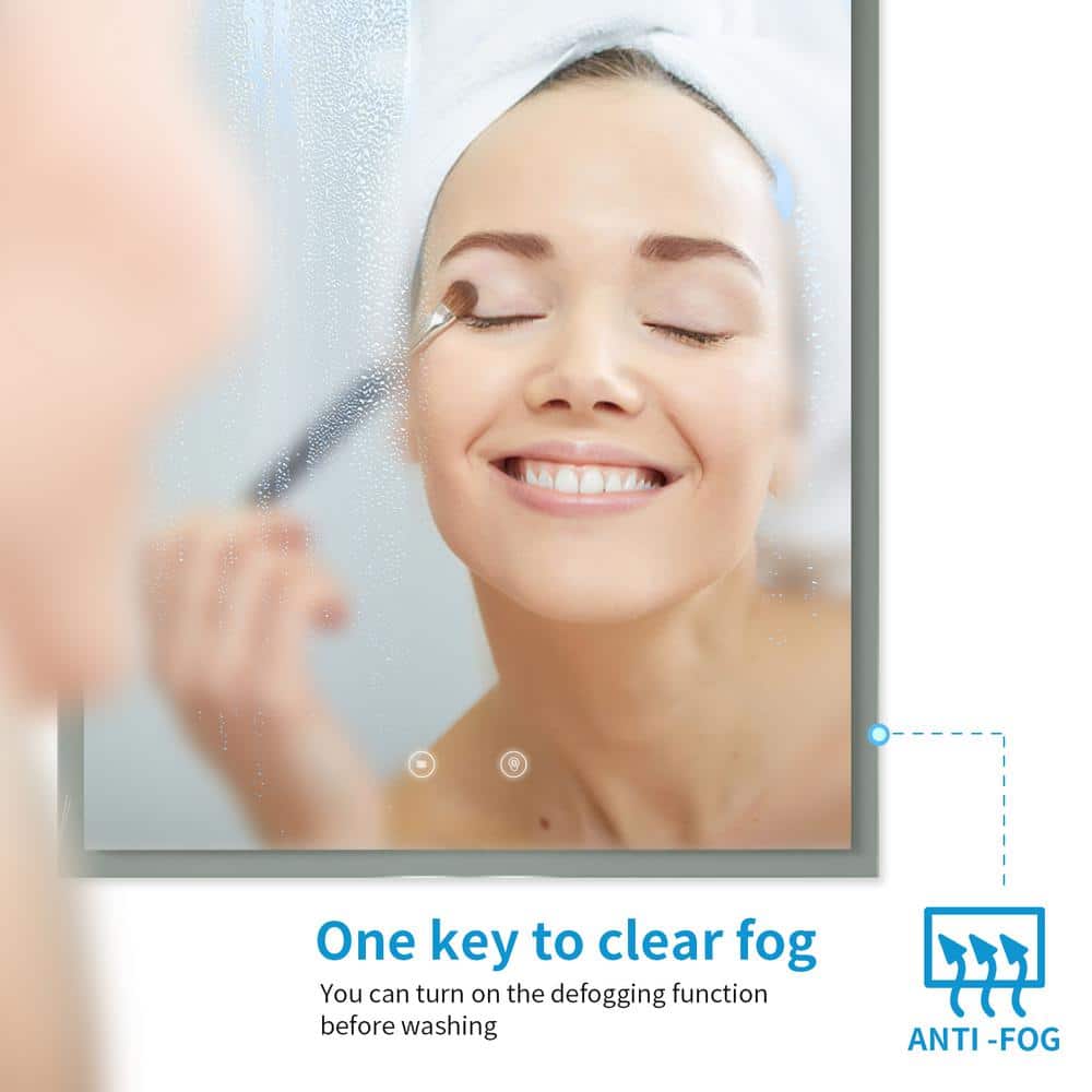 32" x 24" Polished Crystal Frameless LED Bathroom Vanity Mirror