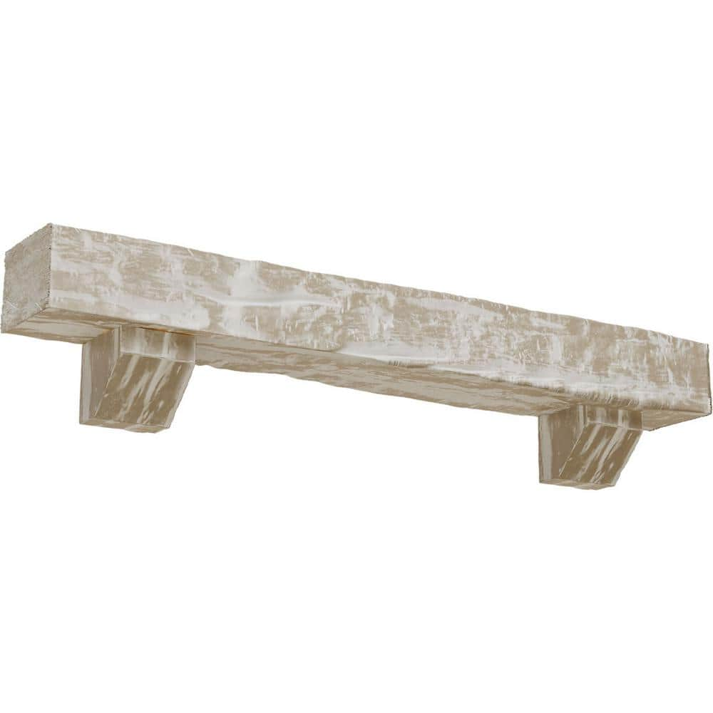 Ekena Millwork 4 in. x 4 in. x 3 ft. Riverwood Faux Wood Fireplace ...