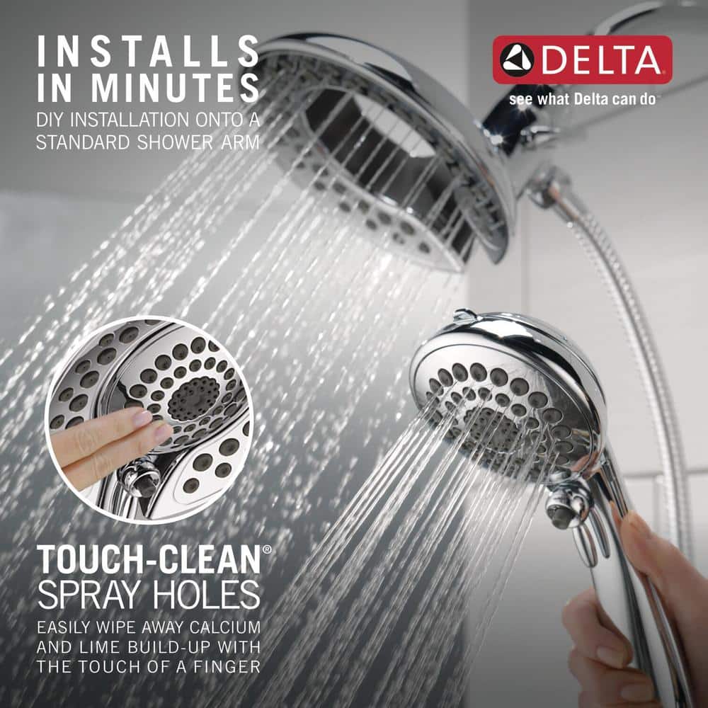 Chrome Dual-Function Handheld and Wall Mounted Shower Head