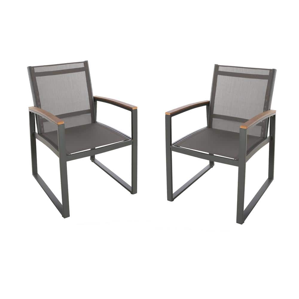 Grey Aluminum Outdoor Dining Chair
