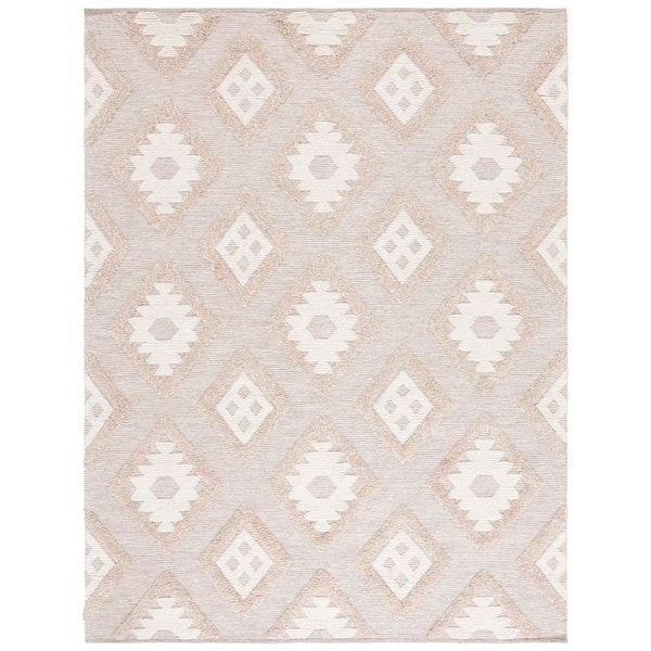 SAFAVIEH Natura 8 ft. x 10 ft. Brown/Ivory Diamond Marle Area Rug ...