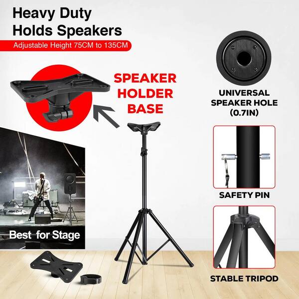 cenadinz 2-Pcs Adjustable Up to 72 in. Speaker Stand Tripod