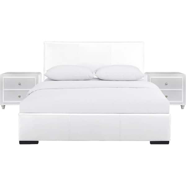 Camden Isle Hindes 85.4 in. 3-Piece White Queen Bedroom Set