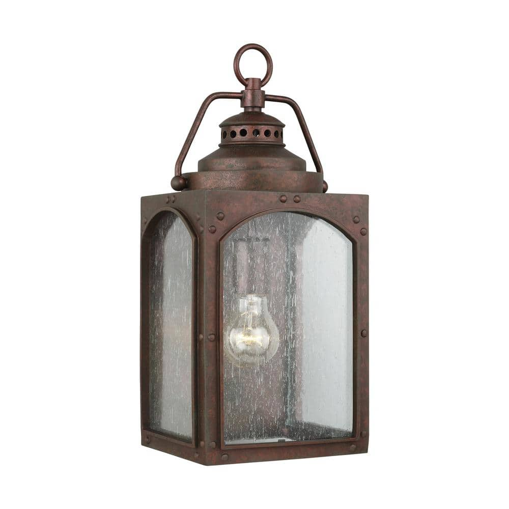 Generation Lighting Randhurst 1-Light Copper Oxide Outdoor Wall Lantern ...