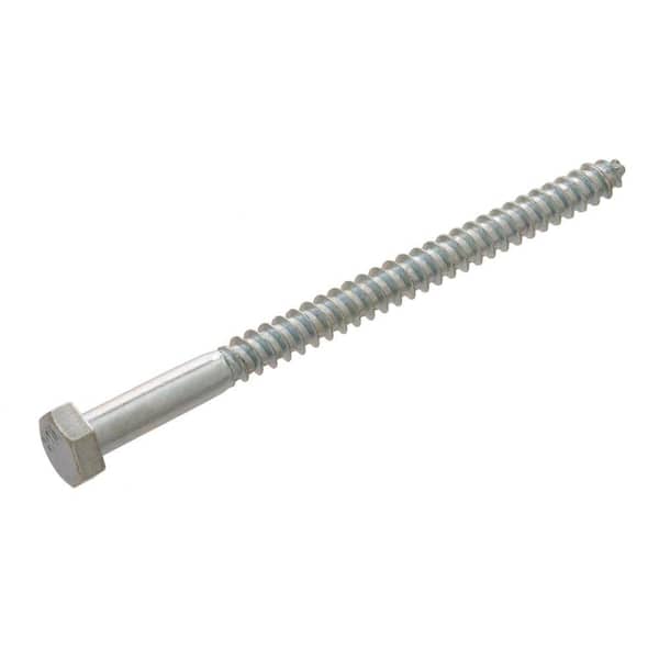 Pack of 25 2-1/2 Length Steel Lag Screw External Hex Drive Hex Head 3/8 Threads Zinc Plated Finish