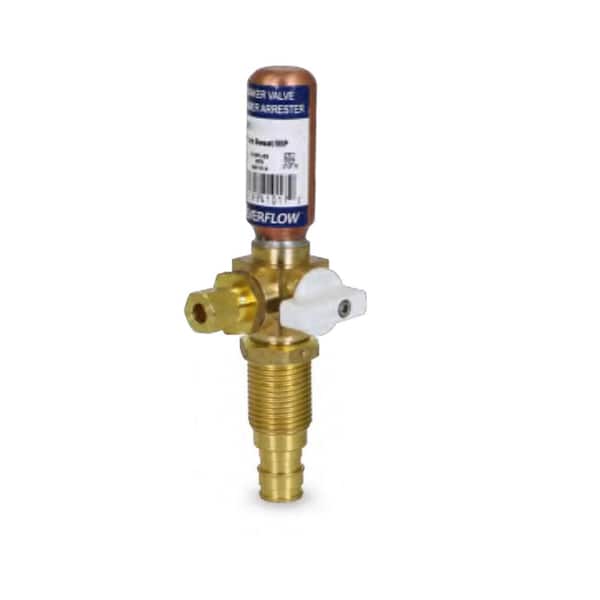 The Plumber's Choice 1/2 in. PEX A x 1/4 in. Brass Compression Icemaker Replacement Valve with Hammer Arrestor Lead Free