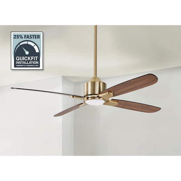 Hampton Bay Chelia 56 in. Indoor Gold LED Ceiling Fan with Reversible Blades and Color Changing Technology