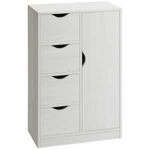 White Storage Cabinet Slim Chest Freestanding Storage Organizer