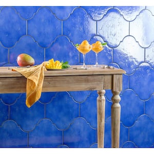 Appaloosa Arabesque Blue 8 in. x 10 in. Polished Porcelain Floor and Wall Tile (18-piece 10.54 sq. ft. / box)