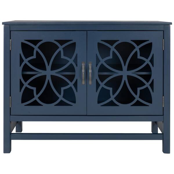 Tileon 39.4 in. W x 15.7 in. D x 31.5 in. H in Blue MDF Ready to Assemble Kitchen Cabinet with Solid Wood Frame and legs