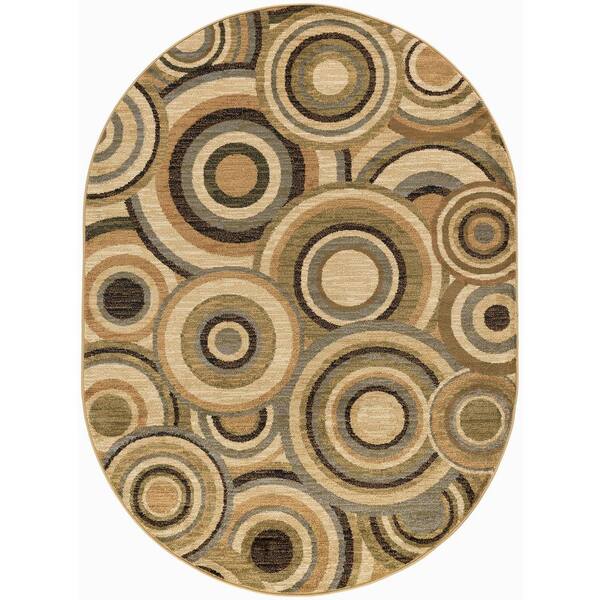 Tayse Rugs Elegance Geometric Multi-Color 7 ft. x 10ft. Oval Indoor Area Rug