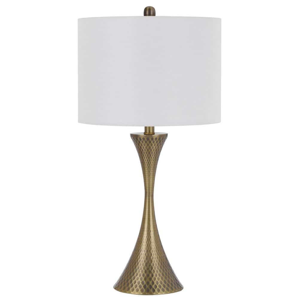 27.5 in. Brass Metal Table Lamp with Shade