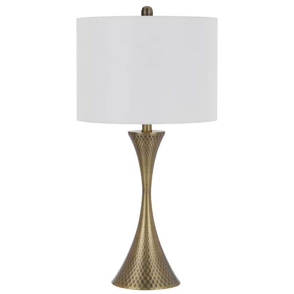 27.5 in. Brass Metal Table Lamp with Shade