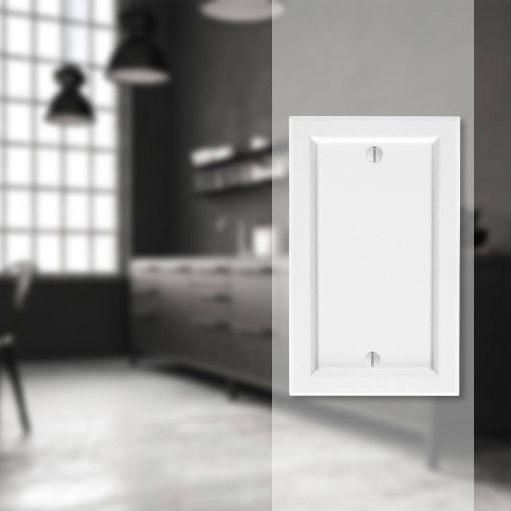 White Wood Single Blank Decorative Wallplate
