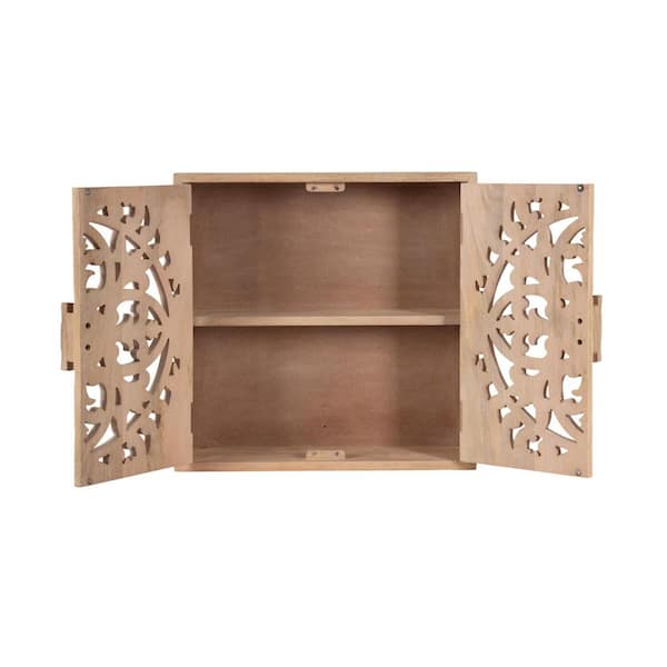 Kate and Laurel Saanvi 20 in. W x 6 in. D Natural Wood Decorative