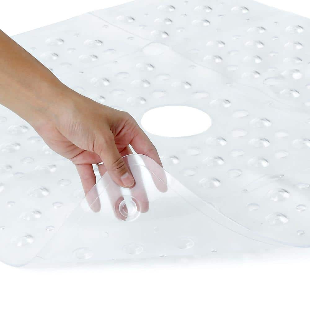 Clear Extra Large Non-Slip Square Shower Mat, 27"