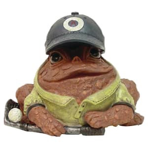 8.5 in. Golfer Toad with Club and Ball Sports Collectible Frog Statue