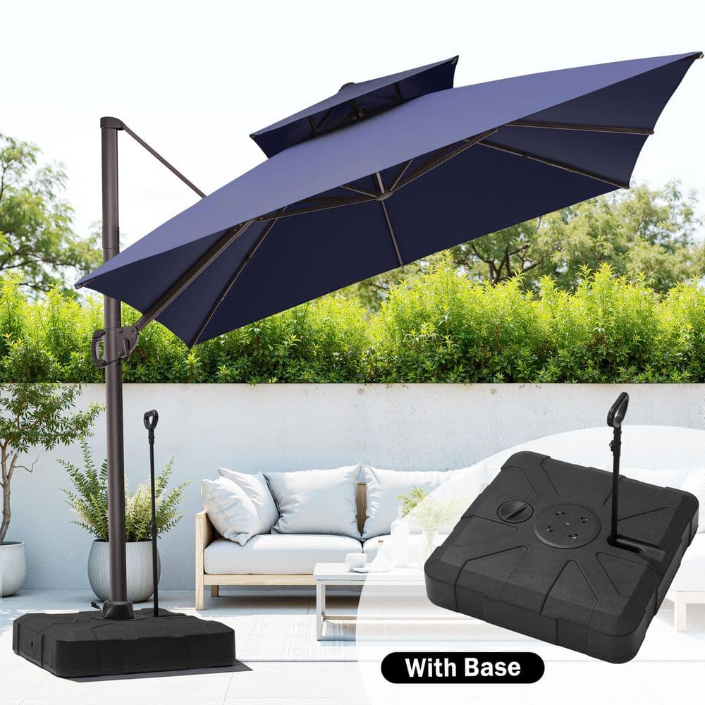 10 ft navy blue patio umbrella Cantilever 10ft Square – NIKKI CASA Designed with a durable all Navy Blue Offset Round Outdoor